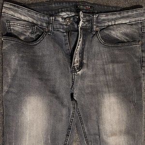 Pavini Italia Straight-leg, Stretch, Jeans Dark Gray, Black 32 x30